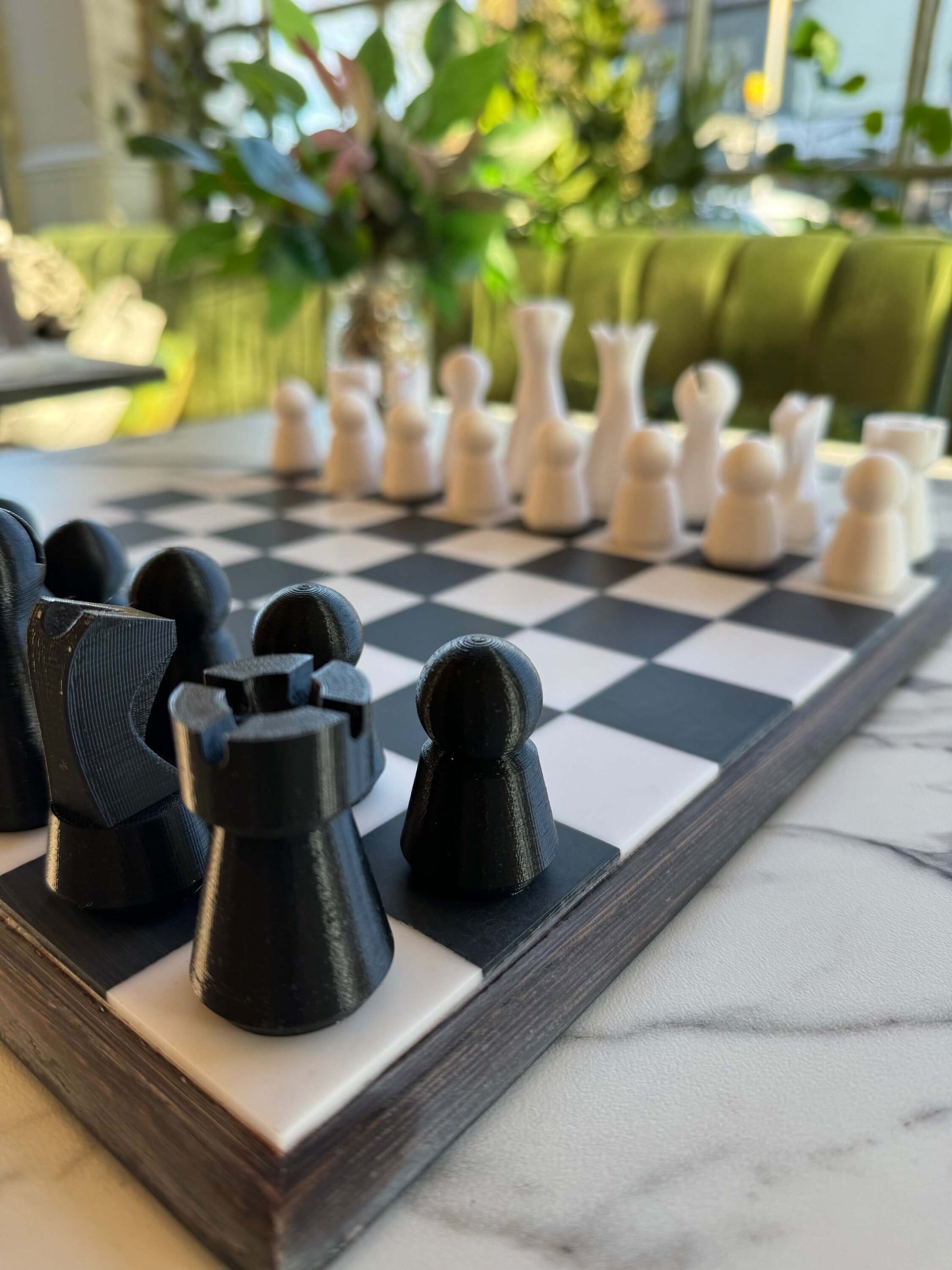 Lighthouse Chess Set, Black & White