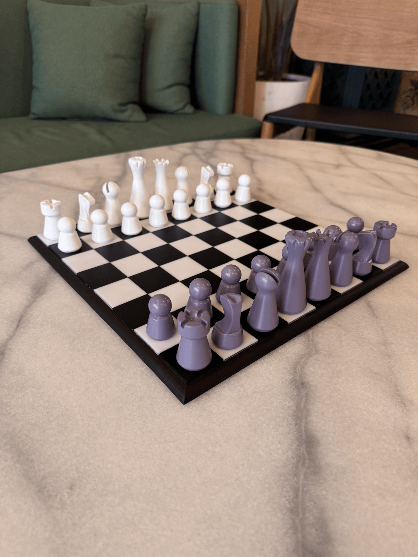 Lighthouse Chess Set, Lilac, unique home decoration