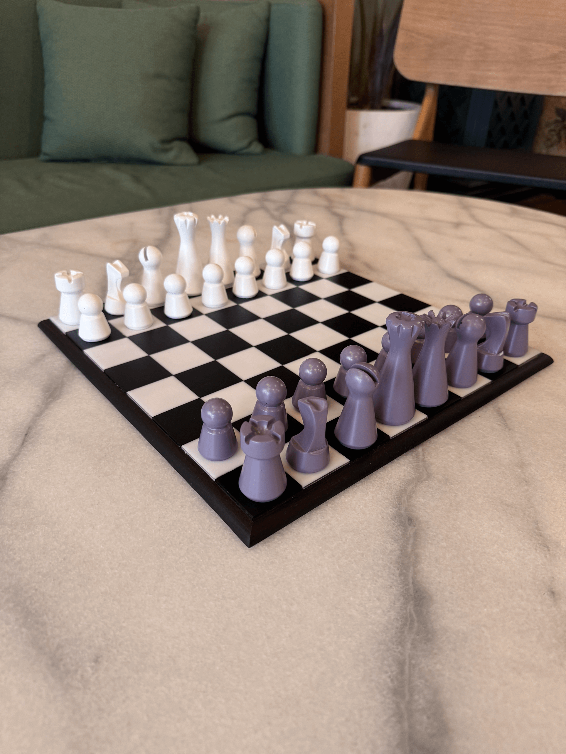 Lighthouse Chess Set, Lilac, unique home decoration