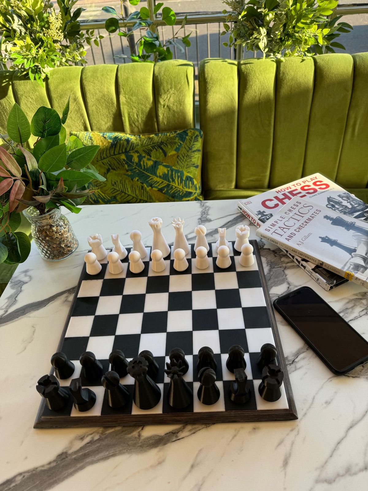Lighthouse Chess Set, Black & White, handmade stylish chess set christmas gift