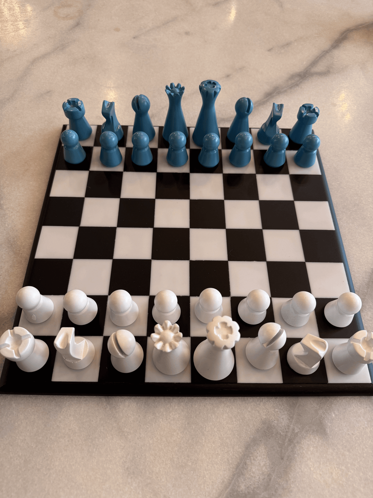 Lighthouse Chess Set, Dusty Blue, chess gift