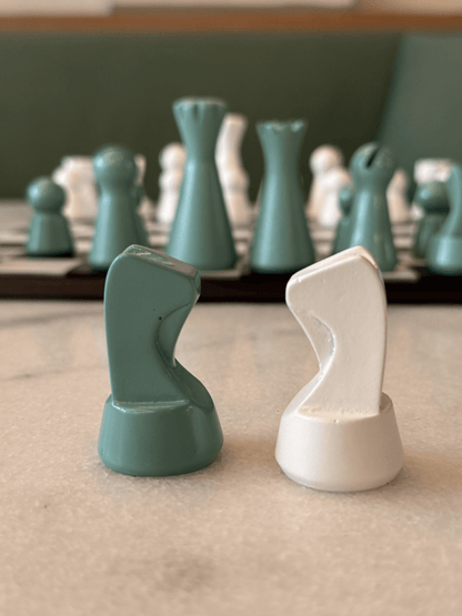 Lighthouse Chess Set, Sage Green, cool chess set