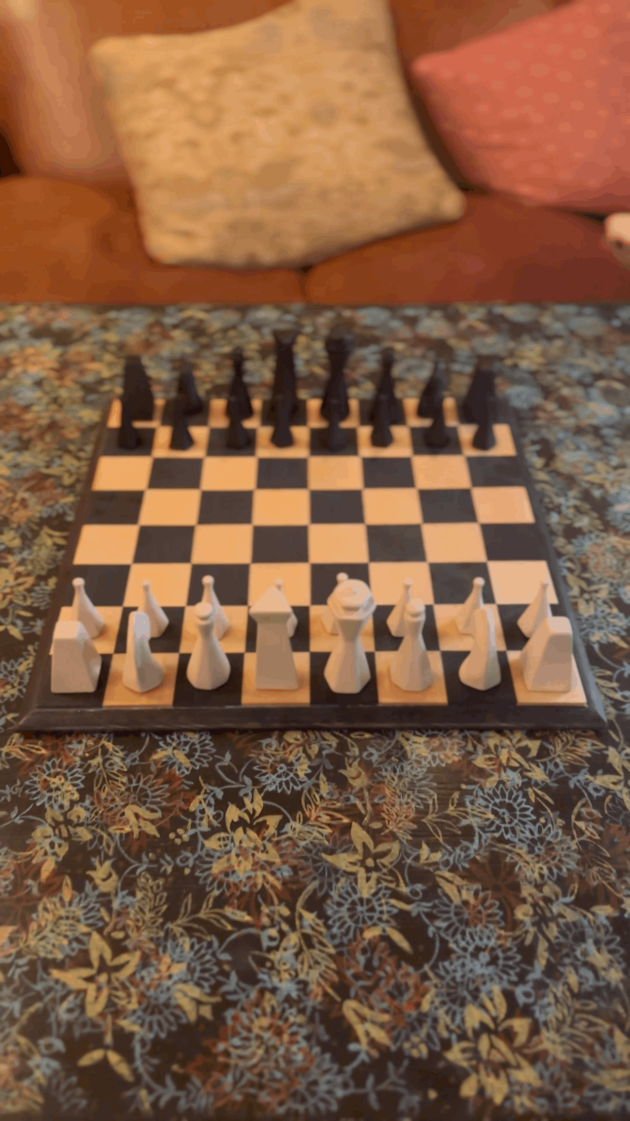 Junce Original Chess Set, Walnut & Cream, unique birthday present