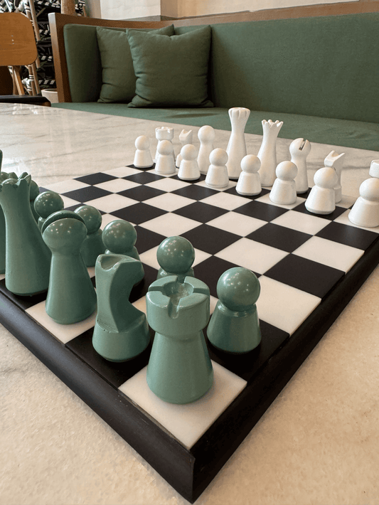 Lighthouse Chess Set, Sage Green