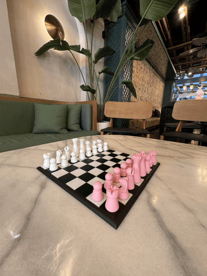 Lighthouse Chess Set, Blush Pink, cool home decoration