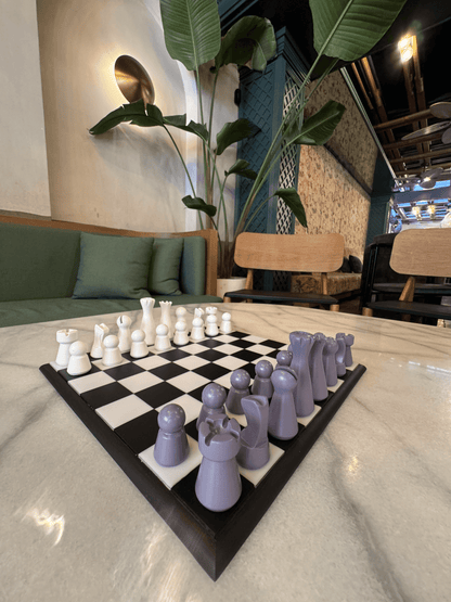 Lighthouse Chess Set, Lilac, modern design