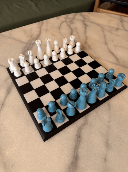 Lighthouse Chess Set, Dusty Blue
