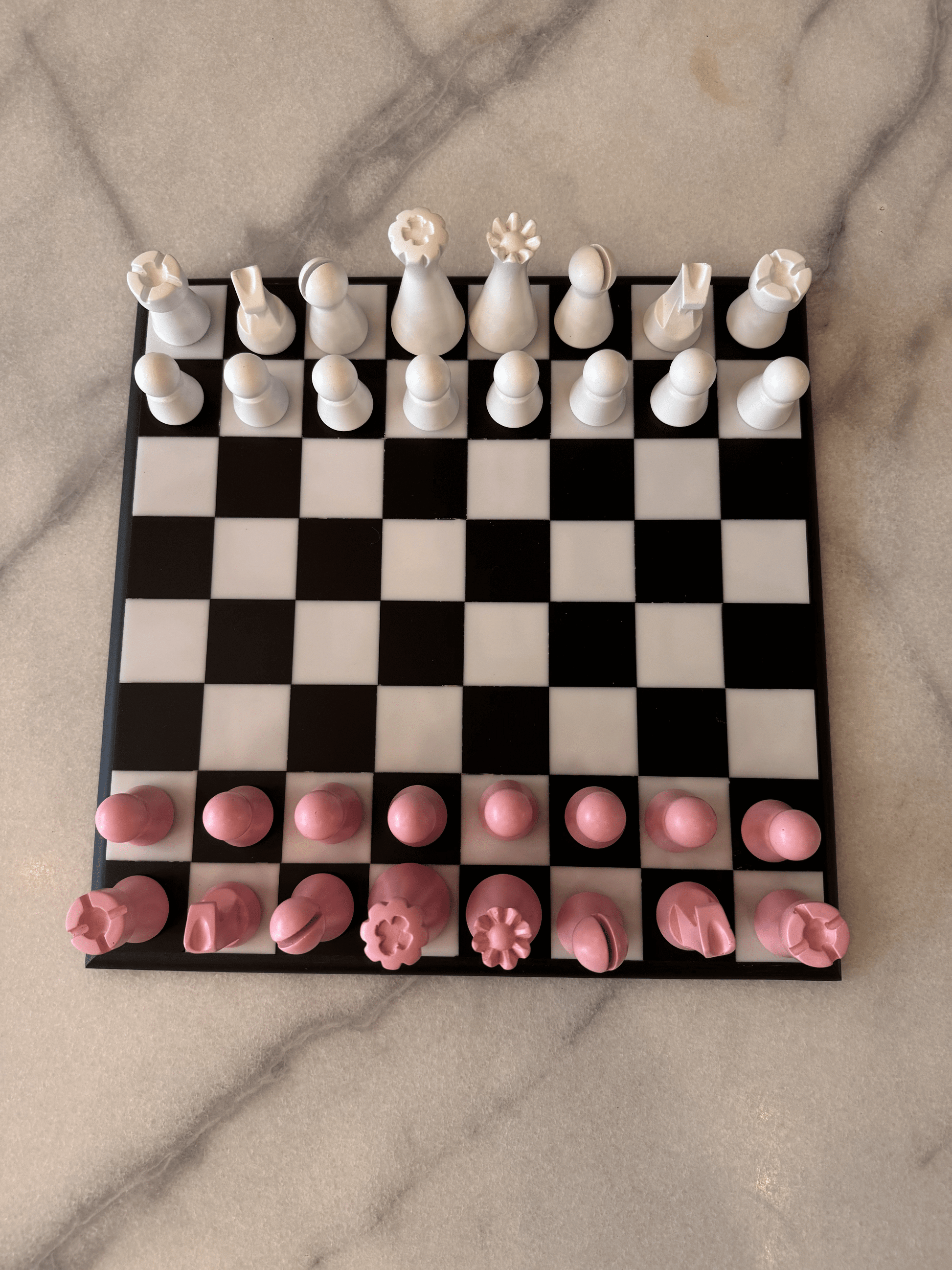 Lighthouse Chess Set, Blush Pink, home decor