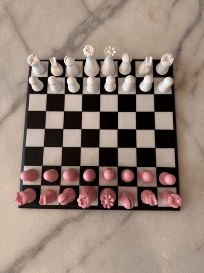 Lighthouse Chess Set, Blush Pink, home decor