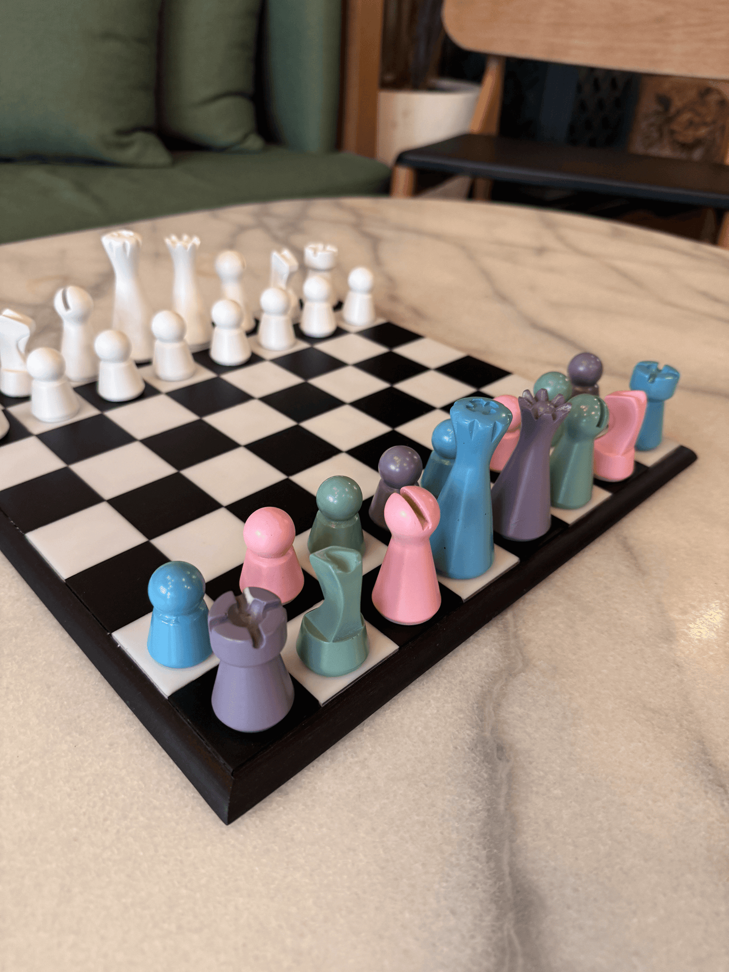 Lighthouse Chess Set, Mixed Pastel