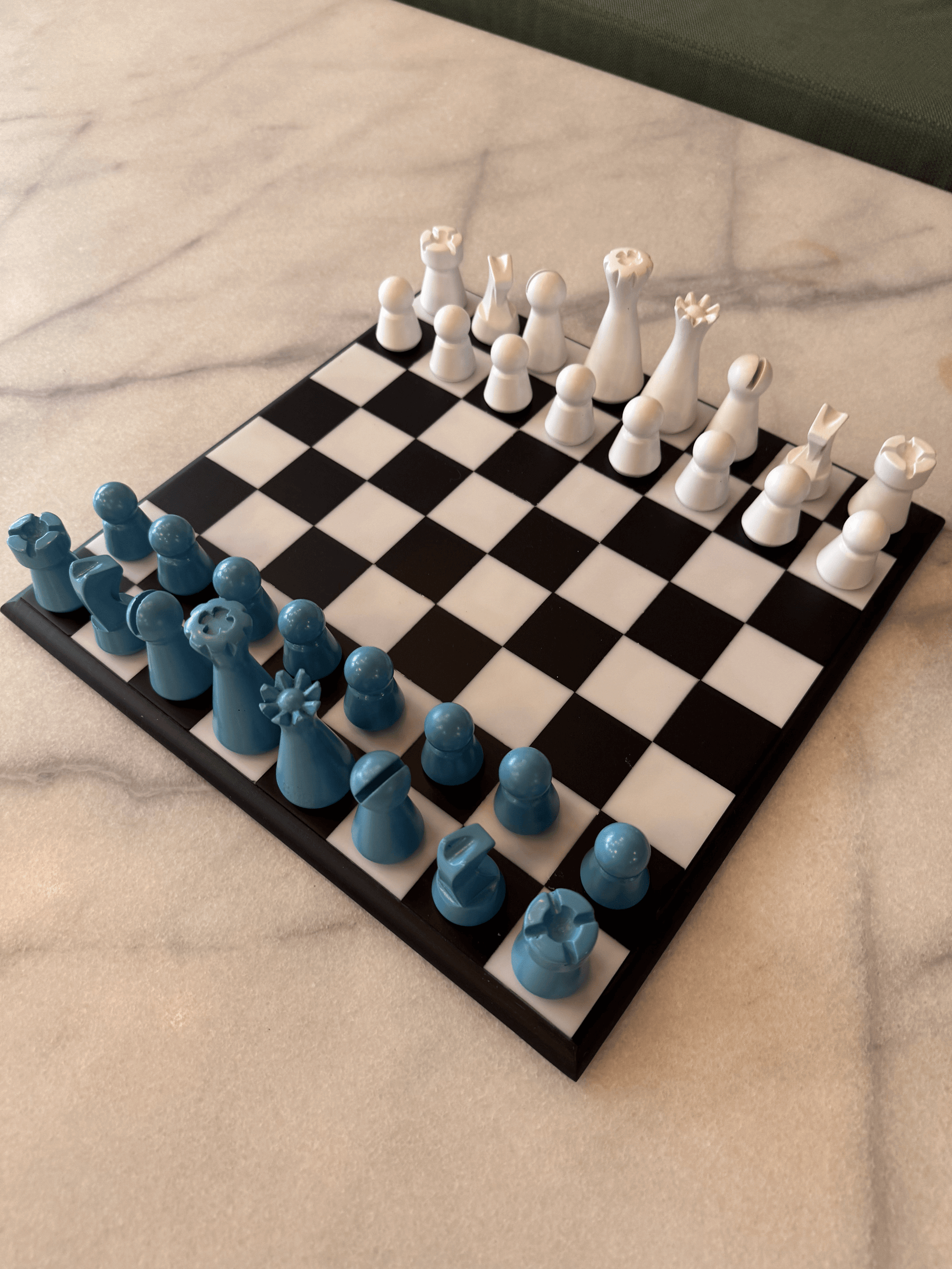 Lighthouse Chess Set, Dusty Blue, unique gift