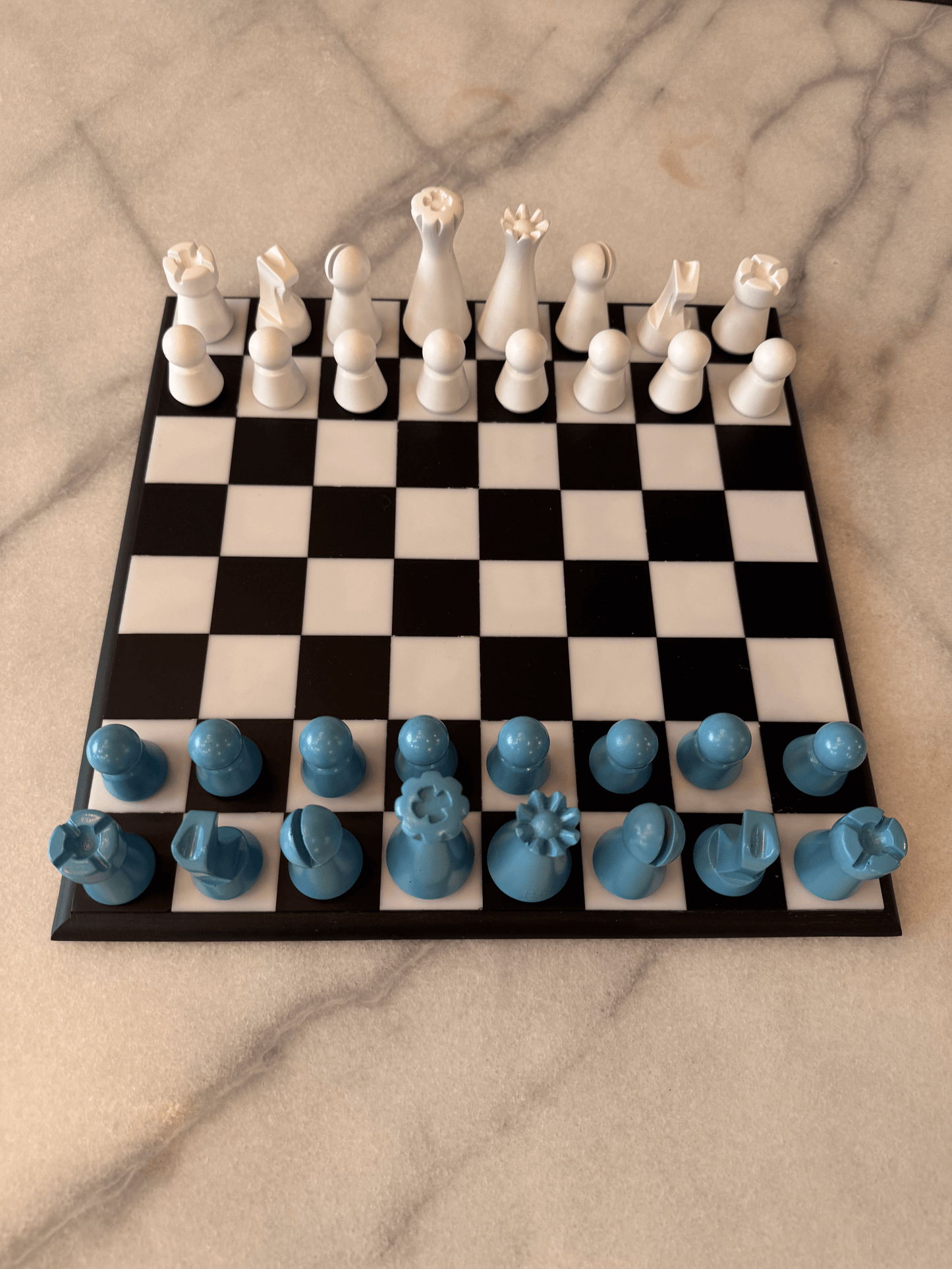 Lighthouse Chess Set, Dusty Blue, perfect home decor