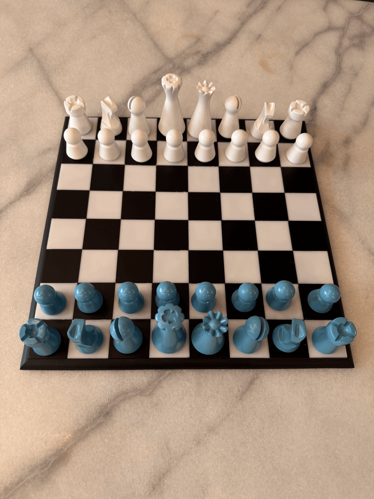 Lighthouse Chess Set, Dusty Blue, perfect home decor